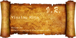 Viszlay Rita névjegykártya