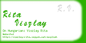 rita viszlay business card